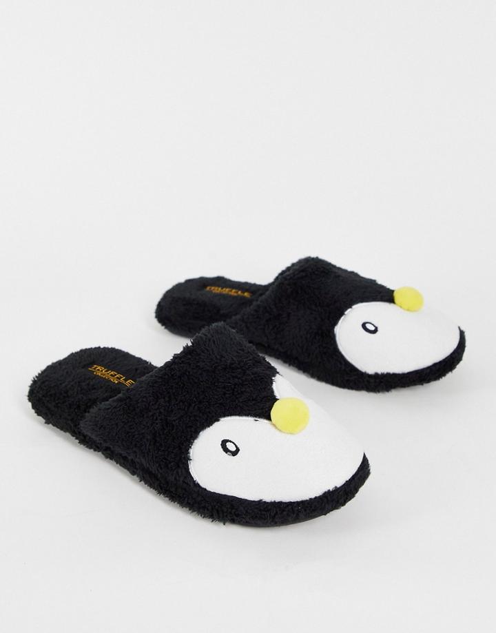 Truffle Collection Penguin Mule Slipper In Black