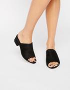 Truffle Kitten Heel Mules - Black