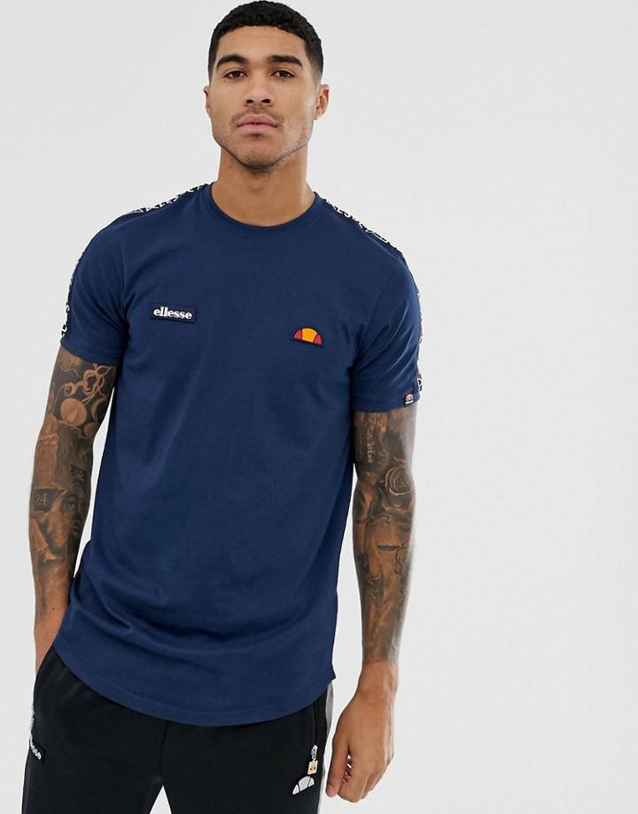 Ellesse Fede T-shirt With Logo Taping In Navy