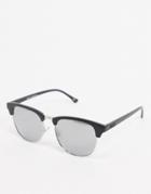 Vans Dunville Sunglasses In Matte Black With Silver Lens