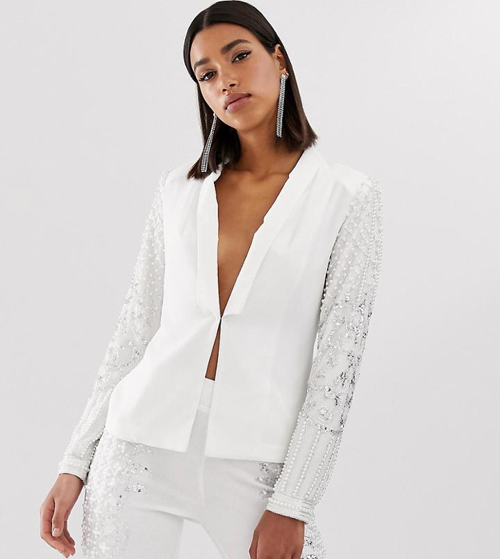 Starlet Embellished Blazer In White