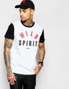 Diesel T-shirt T-diego-ab Crewneck Wild Spirit Print Ringer In White - White