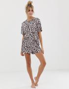 Asos Design Mix & Match Animal Pyjama T-shirt-pink