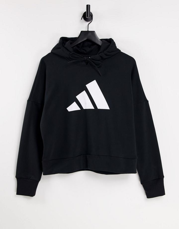 Adidas Training Hoodie With Large Logo In Black