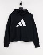 Adidas Training Hoodie With Large Logo In Black