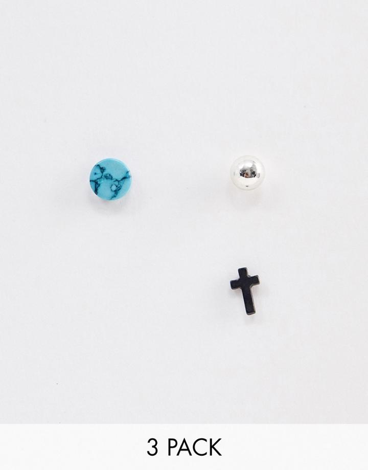 Icon Brand Earring Stud Set In Multi - Multi
