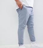 Asos Design Plus Skinny Cropped Chinos In Dusky Blue - Blue