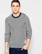 G-star Crew Sweater Viltran Knit Blue And White Stripe
