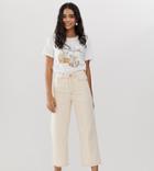 Monki Organic Cotton Straight Leg Cropped Jeans In Off White