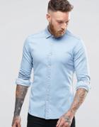 Asos Skinny Denim Shirt In Bleach Wash With Long Sleeves - Bleach Wash