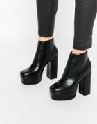 Asos Ellen Platform Ankle Boots - Black