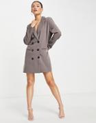 4th & Reckless Oversized Blazer Dress In Mauve-purple