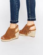 Miss Kg Peyton Tan Espadrille Wedge Heeled Sandals - Tan