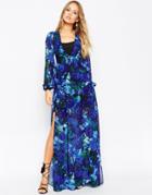 Needle & Thread Enchanted Floral Print Maxi Dress With Bell Sleeve - Elixir Print