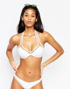 Asos Fuller Bust Mix And Match Mesh Insert Hidden Underwire Bikini Top Dd-g