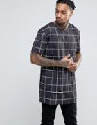 Another Influence Checked Longline T-shirt - Black