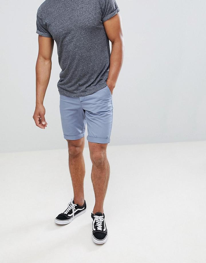 New Look Chino Shorts In Light Blue - Blue