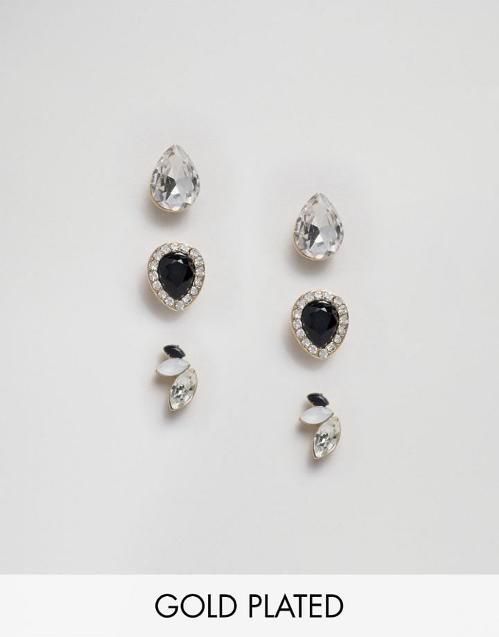 Johnny Loves Rosie Carrie Multipack Earrings - Black