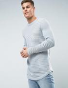 Asos Horizontal Rib Sweater In Gray - Gray