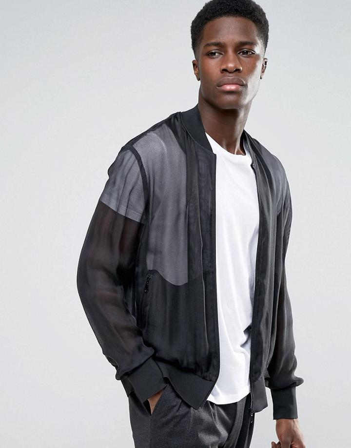 Weekday Press Benjamin Bomber Jacket - Black