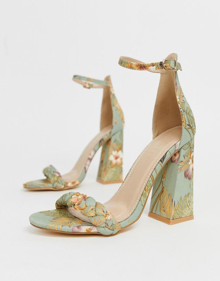 Co Wren Plaited Flare Heeled Sandals-multi