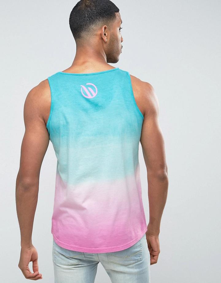 Wetts Dip Dye Wave Logo Tank - Pink