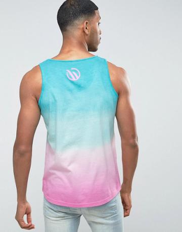 Wetts Dip Dye Wave Logo Tank - Pink