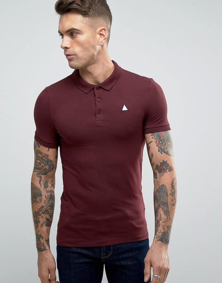 Asos Muscle Jersey Polo Shirt With Logo In Pink - Pink