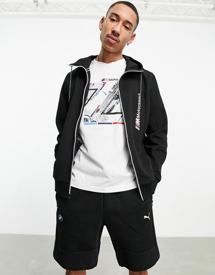 Puma Bmw Zip Through Hoodie In Black