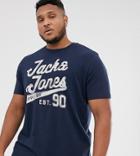 Jack & Jones Originals Plus Big Logo T-shirt-navy