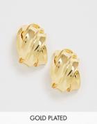 Asos Design Premium Gold Plated Chunky Knot Stud Earrings