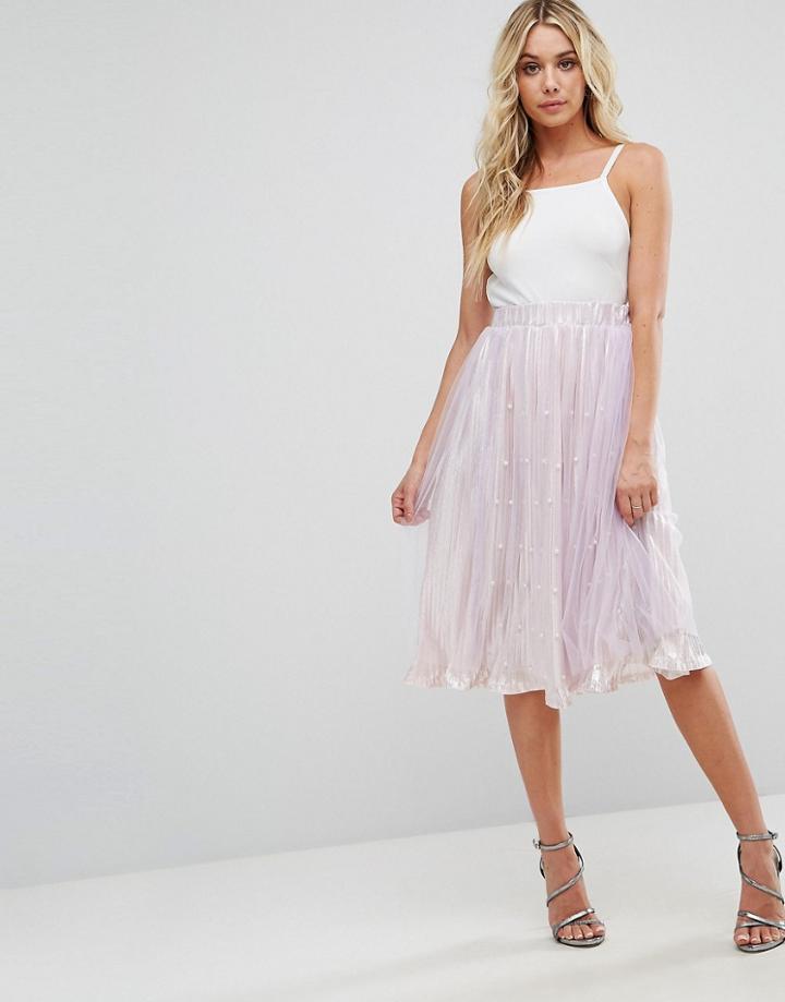 Boohoo Embellished Tulle Skirt - Purple