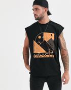 Asos Design Oversized Heavyweight Sleeveless T-shirt With Oracle Front Print