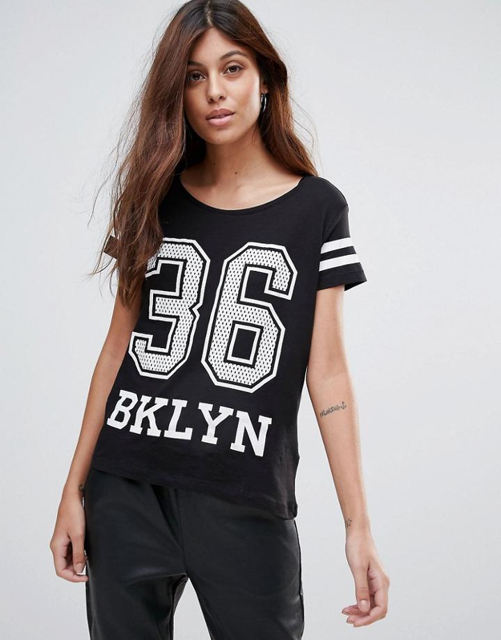 Jdy Mallie Printed T-shirt - Black