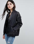 Selected Vicky Padded Sheen Bomber Jacket - Silver