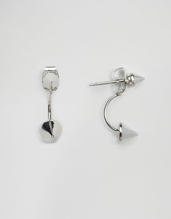 Asos Mini Spike Swing Earrings - Rhodium