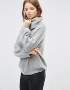 Selected Olinea Roll Neck Sweater - Gray