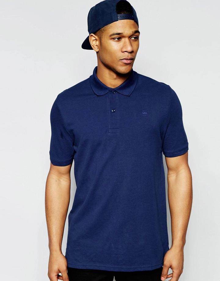 G-star Polo Pitro Pique In Sea Blue - Blue