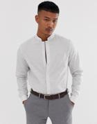 Asos Design Regular Fit Smart Linen Shirt In Off White - Cream