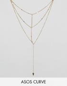 Asos Curve Asos Multirow Triangle Chain Necklace - Gold