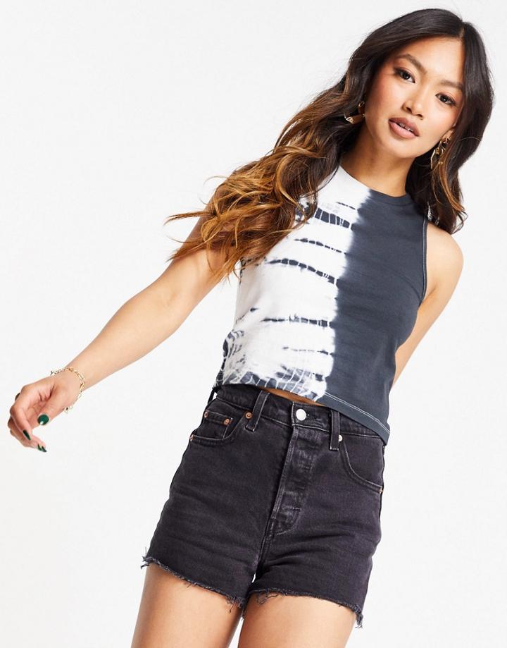 Asos Design Racer Half And Half Tie Dye In Mono-multi