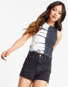 Asos Design Racer Half And Half Tie Dye In Mono-multi