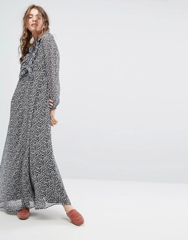 Lily And Lionel 70s Leopard Maxi Dress - Multi