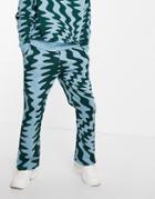 Asos Design Oversized Sweatpants In All Over Zig Zag Print - Part Of A Set-multi