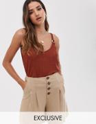 Stradivarius Ring Detail Cami Top In Rust-brown