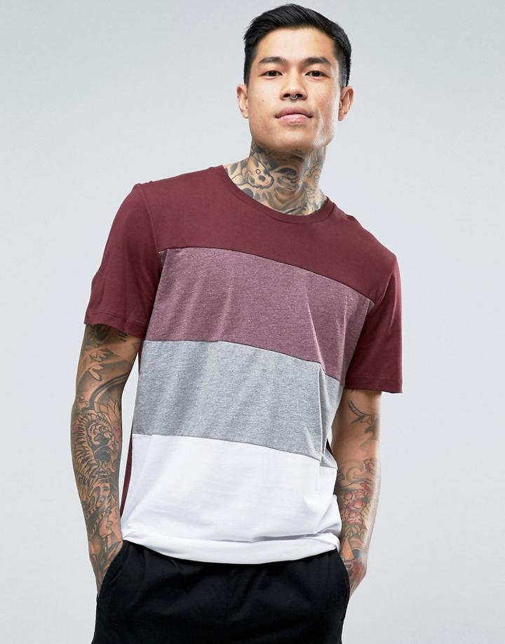 Jack & Jones Longline Cut And Sew T-shirt - Red