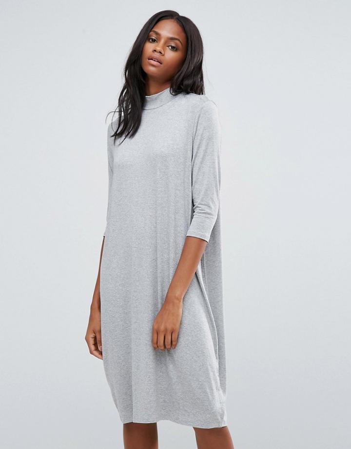 Pieces Tabitha Oversized Midi Dress - Gray