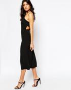 Mango Cut Out Culotte Jumpsuit - Black