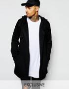 Underated Longline Hooded Cardigan - Black