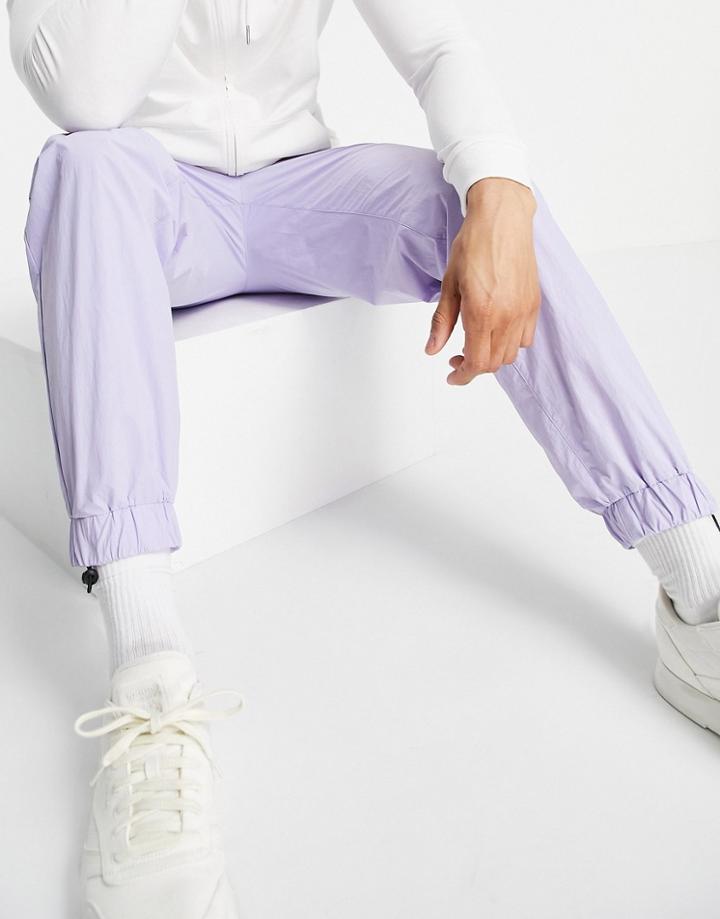 Topman Relaxed Fit Nylon Sweatpants In Lilac-purple